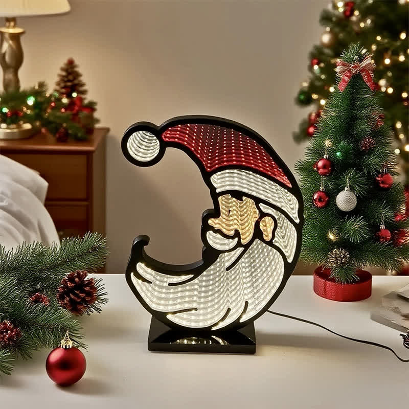 3D Santa Infinity Lights For Festive Glow