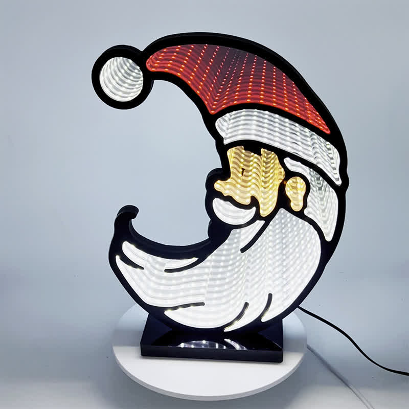 3D Santa Infinity Lights For Festive Glow