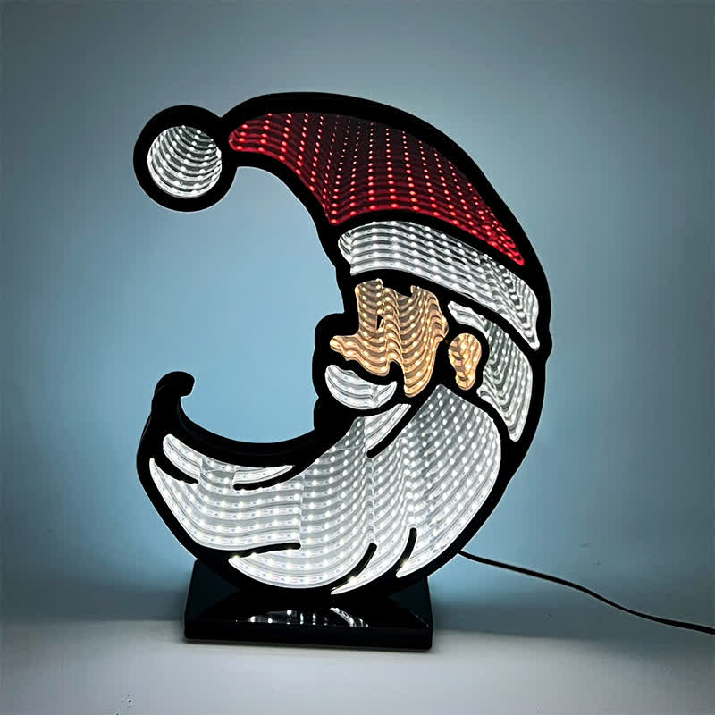 3D Santa Infinity Lights For Festive Glow