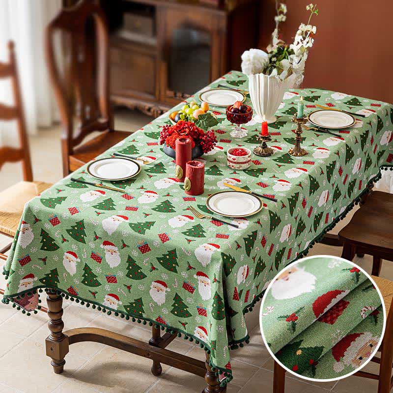 Santa Tree Gift Tablecloth For Festive Charm