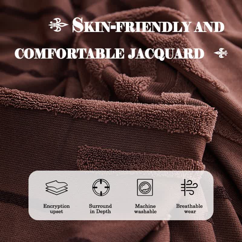Copertura per divano jacquard con volant per una protezione elegante