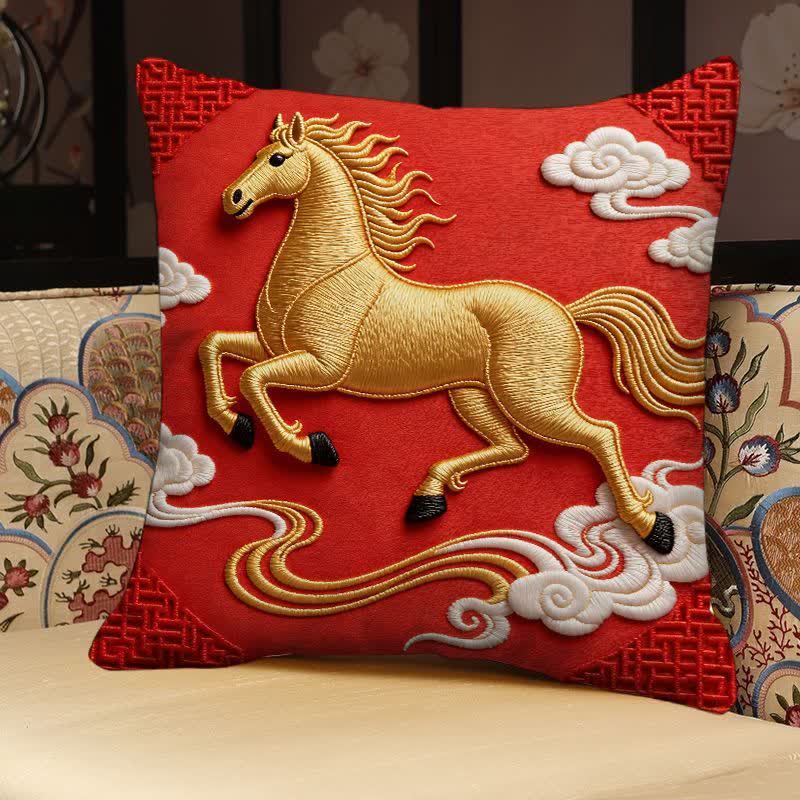 3D Horse Pillow Cover With Sculptural Character