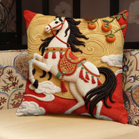 3D Horse Pillow Cover With Sculptural Character