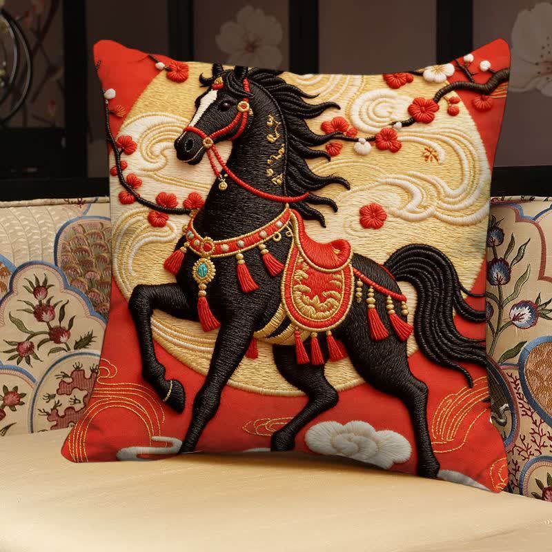 3D Horse Pillow Cover With Sculptural Character