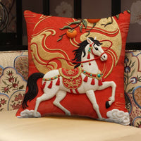 3D Horse Pillow Cover With Sculptural Character