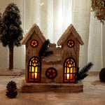 Wooden Christmas Village Table With Cozy Lights