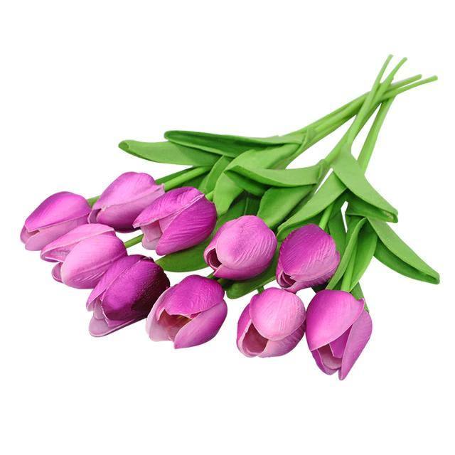 Faux Tulip Table Arrangement With Lasting Color