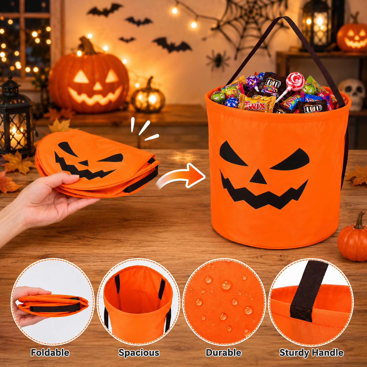 Halloween Candy Bucket Set for Festive Character