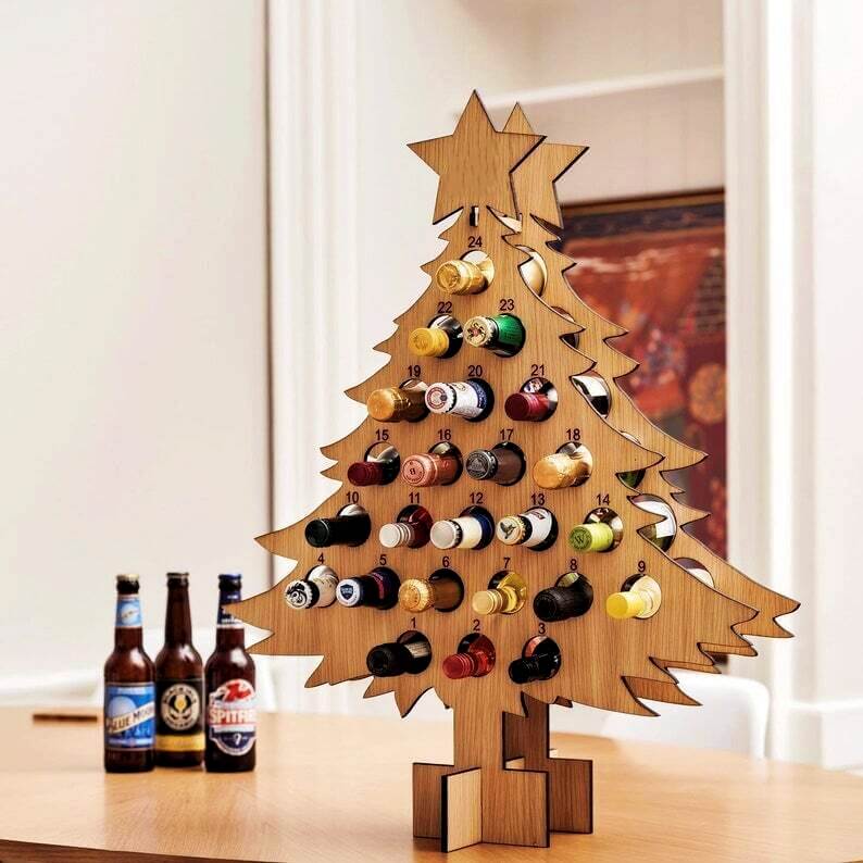 Wooden Advent Calendar Tree For Festive Surprises