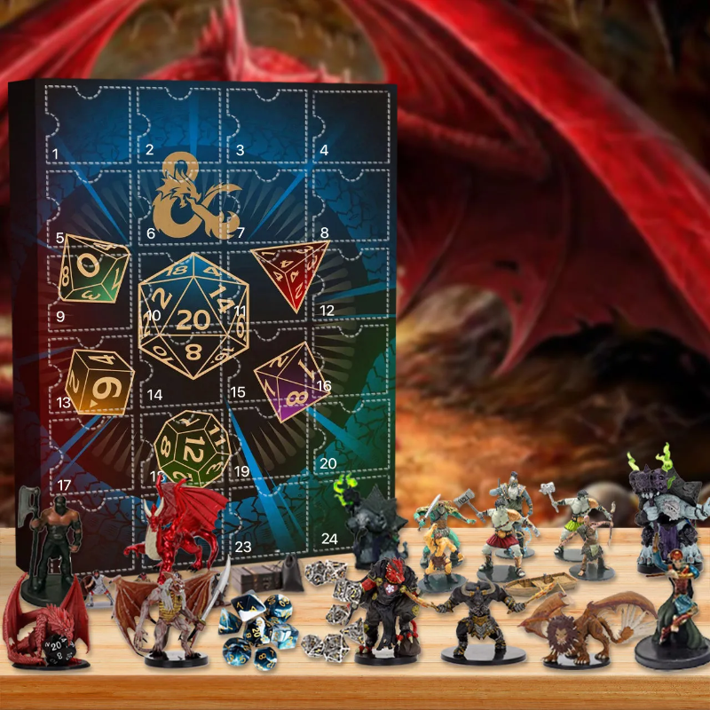 Drachen-Adventstisch mit täglicher Figur