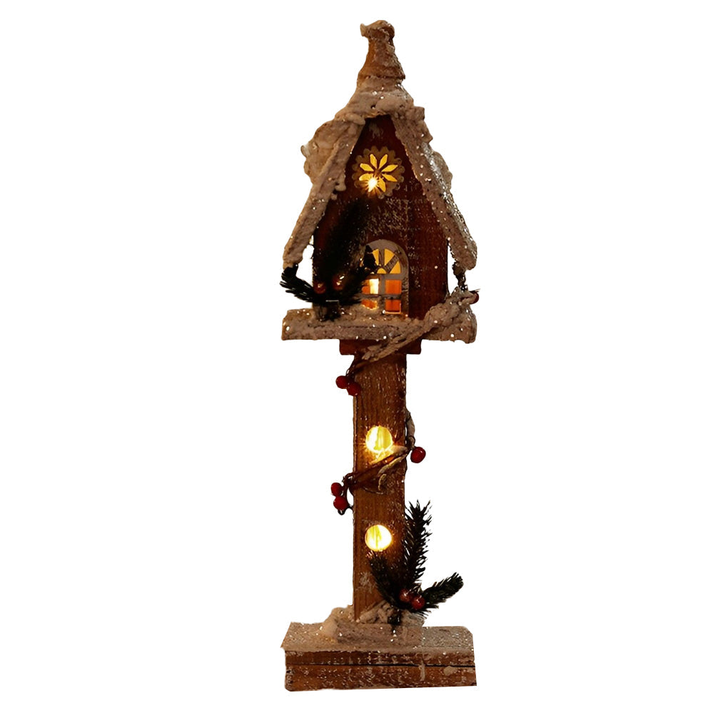 Wooden Christmas Village Table With Cozy Lights