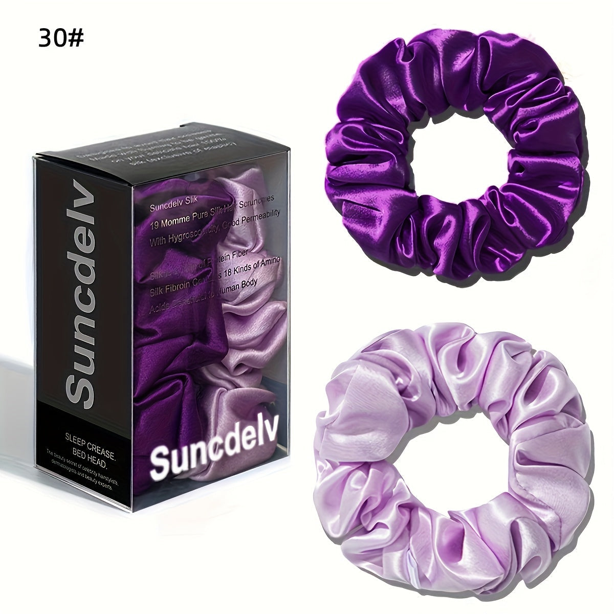 2pcs High Quality 100% Silk Hair Scrunchies | Solid Color Minimalist Big Hairbands, 3.5CM Width, 22Momme, Valentine'S Day Gift, SUNCDELV SLIK