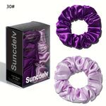 2pcs High Quality 100% Silk Hair Scrunchies | Solid Color Minimalist Big Hairbands, 3.5CM Width, 22Momme, Valentine'S Day Gift, SUNCDELV SLIK