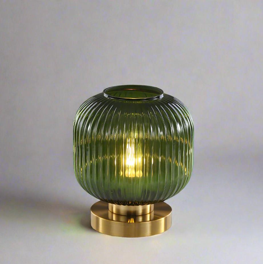 Amber Glass Table Lamp for Warm Nordic Glow