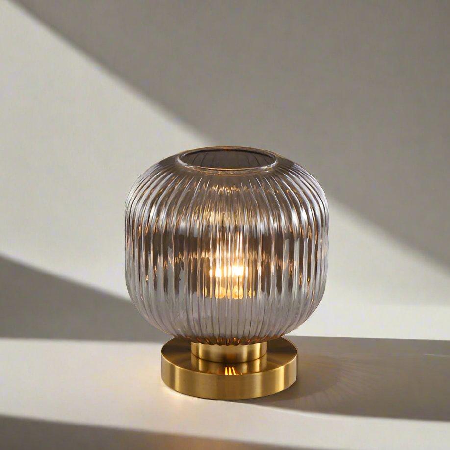 Amber Glass Table Lamp for Warm Nordic Glow