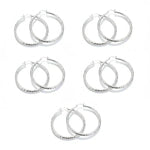 🎉 BUY 1 GET 1 FREE 🎁 Diamond-Cut Hoop Earrings for Women – Elegant, Sparkling 💎
