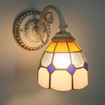 Tiffany Glass Wall Lamp With Floral Character