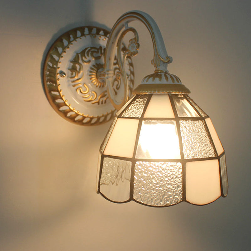 Tiffany Glass Wall Lamp With Floral Character