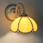 Tiffany Glass Wall Lamp With Floral Character