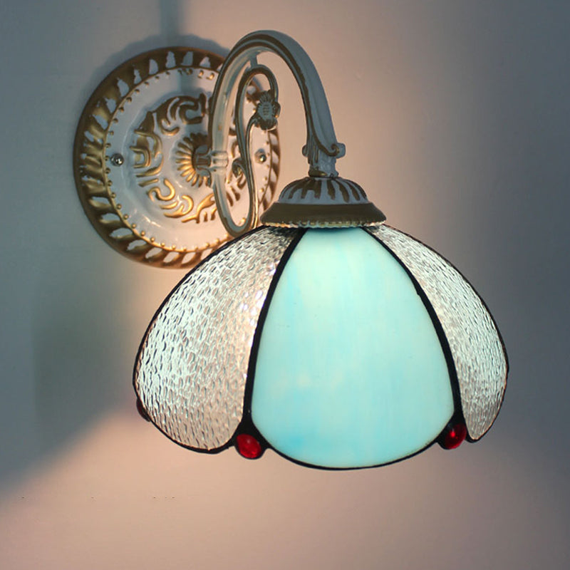 Tiffany Glass Wall Lamp With Floral Character