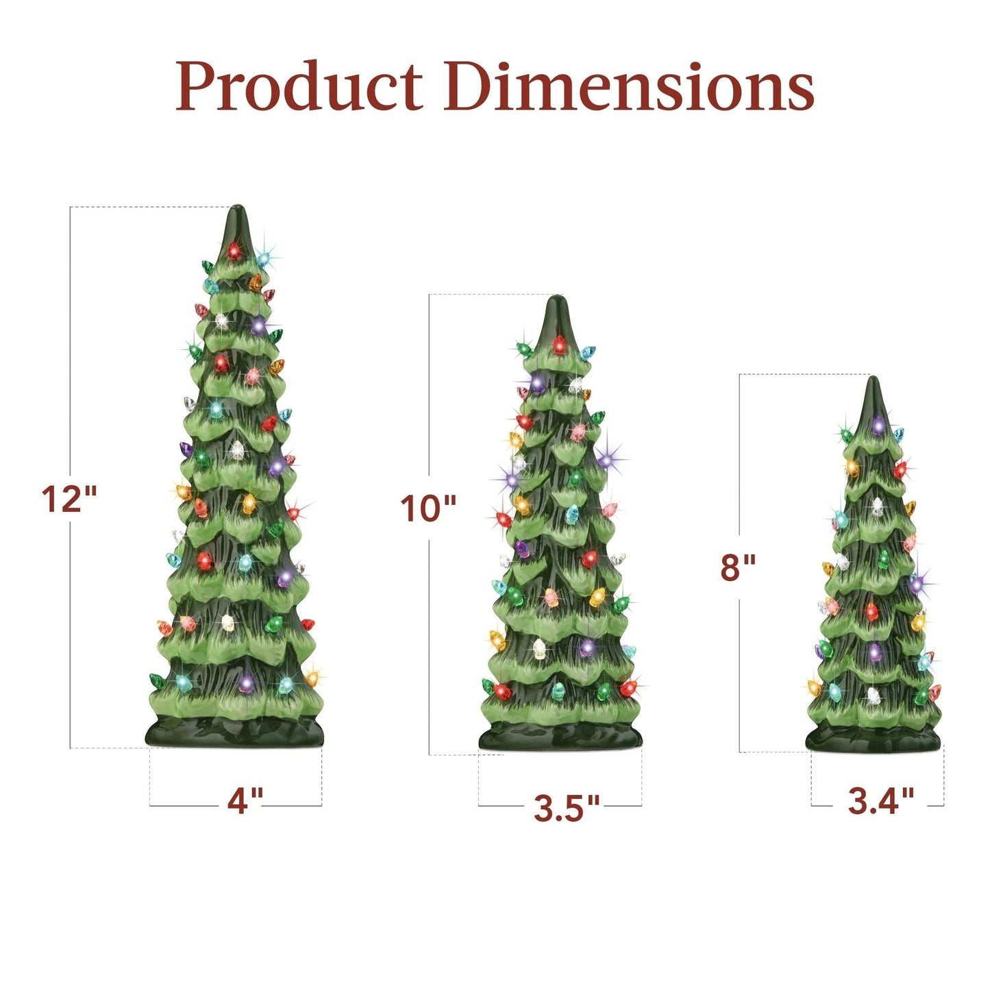 Ceramic Christmas Tree Light With Festive Glow