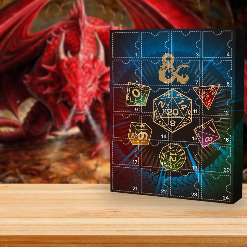 Drachen-Adventstisch mit täglicher Figur
