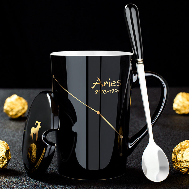 Black Zodiac Ceramic Mug For Cosmic Character