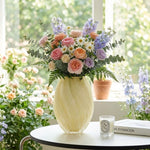 Ribbed Glass Malt Vase For Sculptural Light