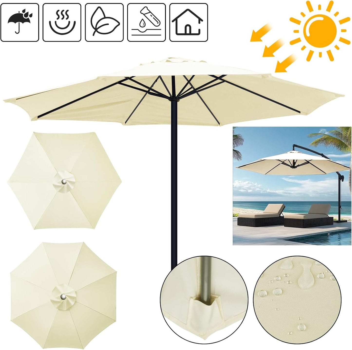 Outdoor Umbrella Canopy Cover For Patio Refresh