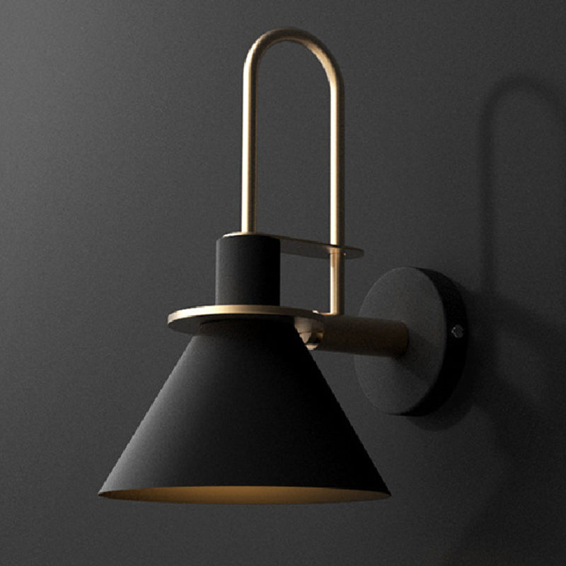 Conical Metal Wall Sconce for Bedside Character