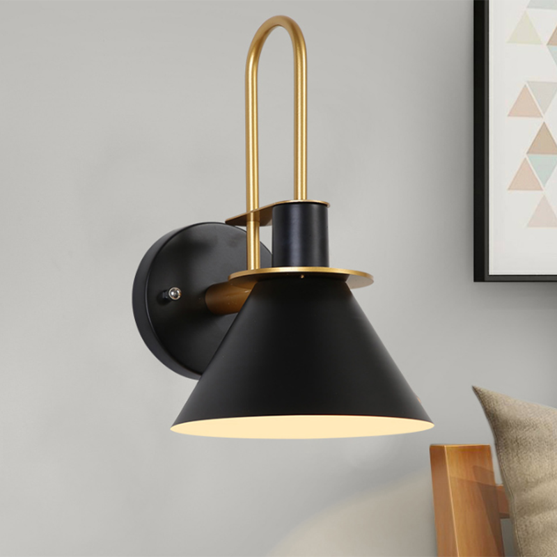 Conical Metal Wall Sconce for Bedside Character
