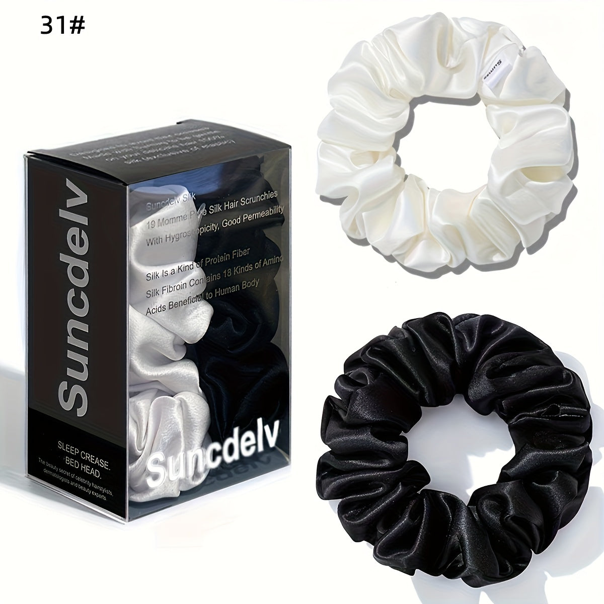 2pcs High Quality 100% Silk Hair Scrunchies | Solid Color Minimalist Big Hairbands, 3.5CM Width, 22Momme, Valentine'S Day Gift, SUNCDELV SLIK
