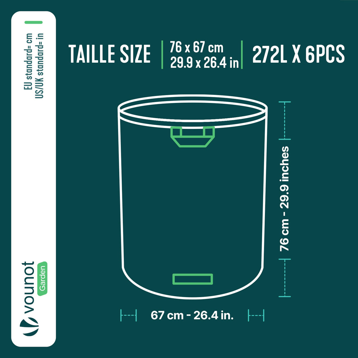 Sacs de jardin XXL 272L – Nettoyage de cour sans effort