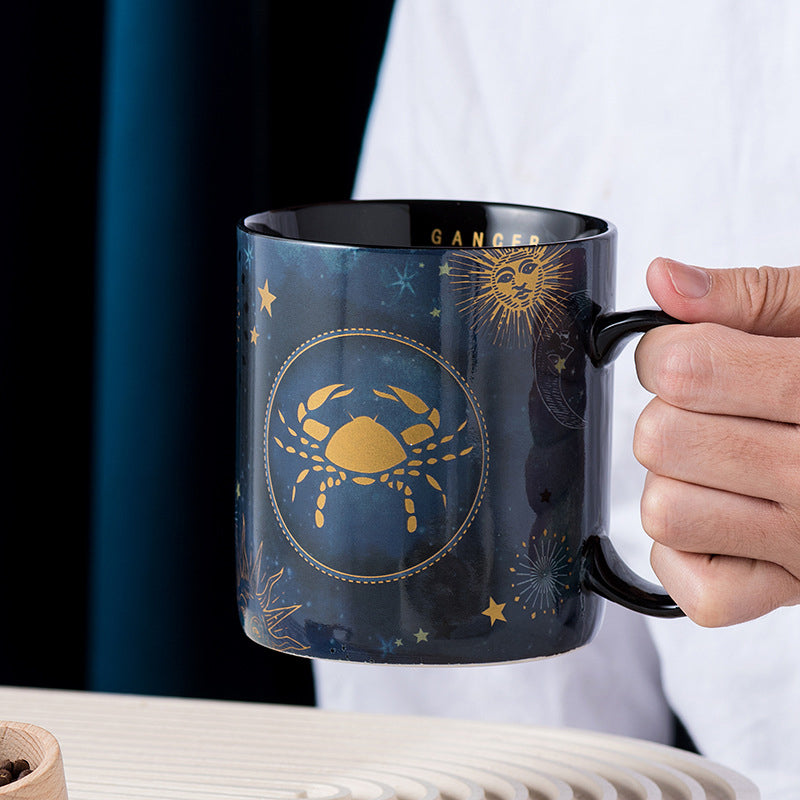 Cobalt Constellation Mug With Celestial Charm