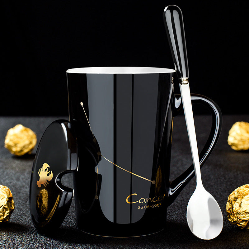 Black Zodiac Ceramic Mug For Cosmic Character