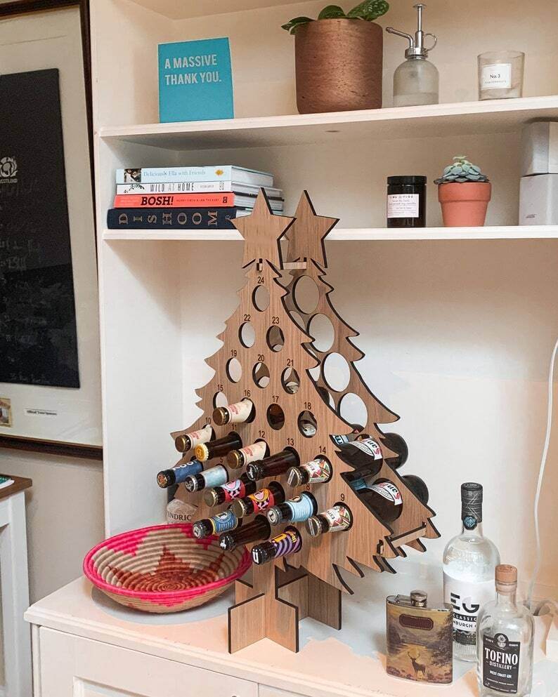 Wooden Advent Calendar Tree For Festive Surprises