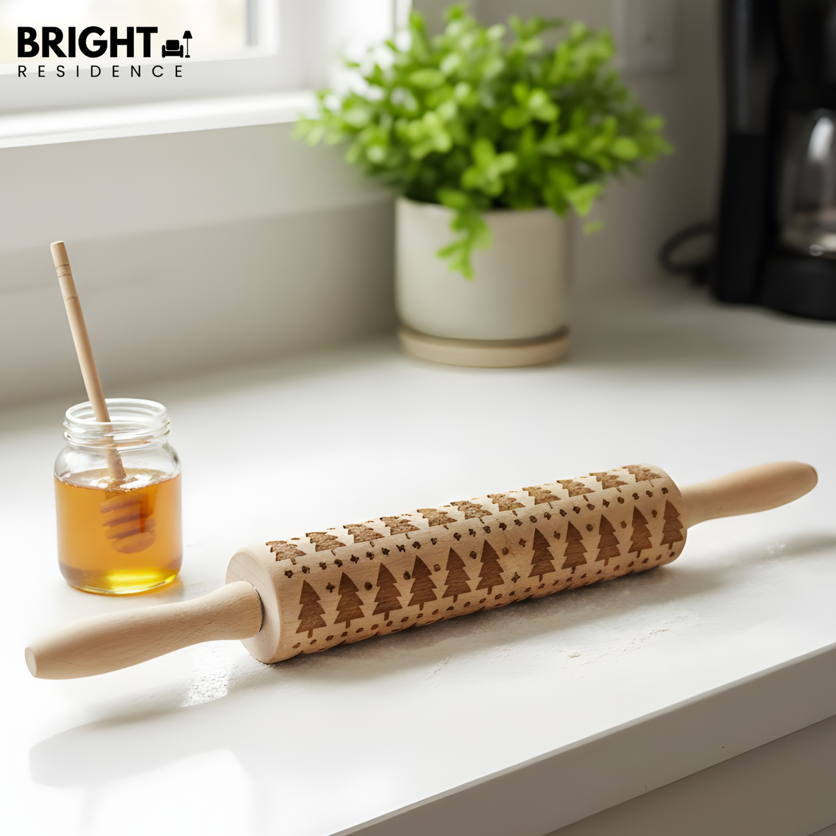 Engraved Christmas Rolling Pin For Festive Cookies