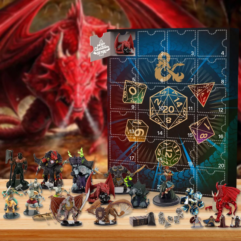 Drachen-Adventstisch mit täglicher Figur