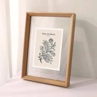 Wooden Floating Double Glass Photo Frame