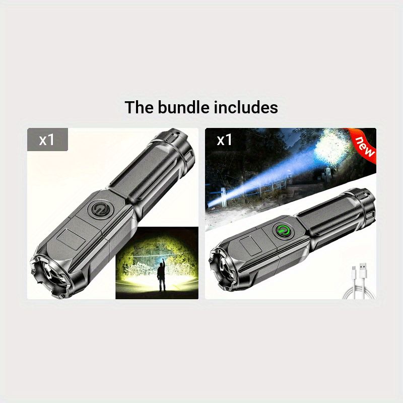 Linterna LED recargable con zoom