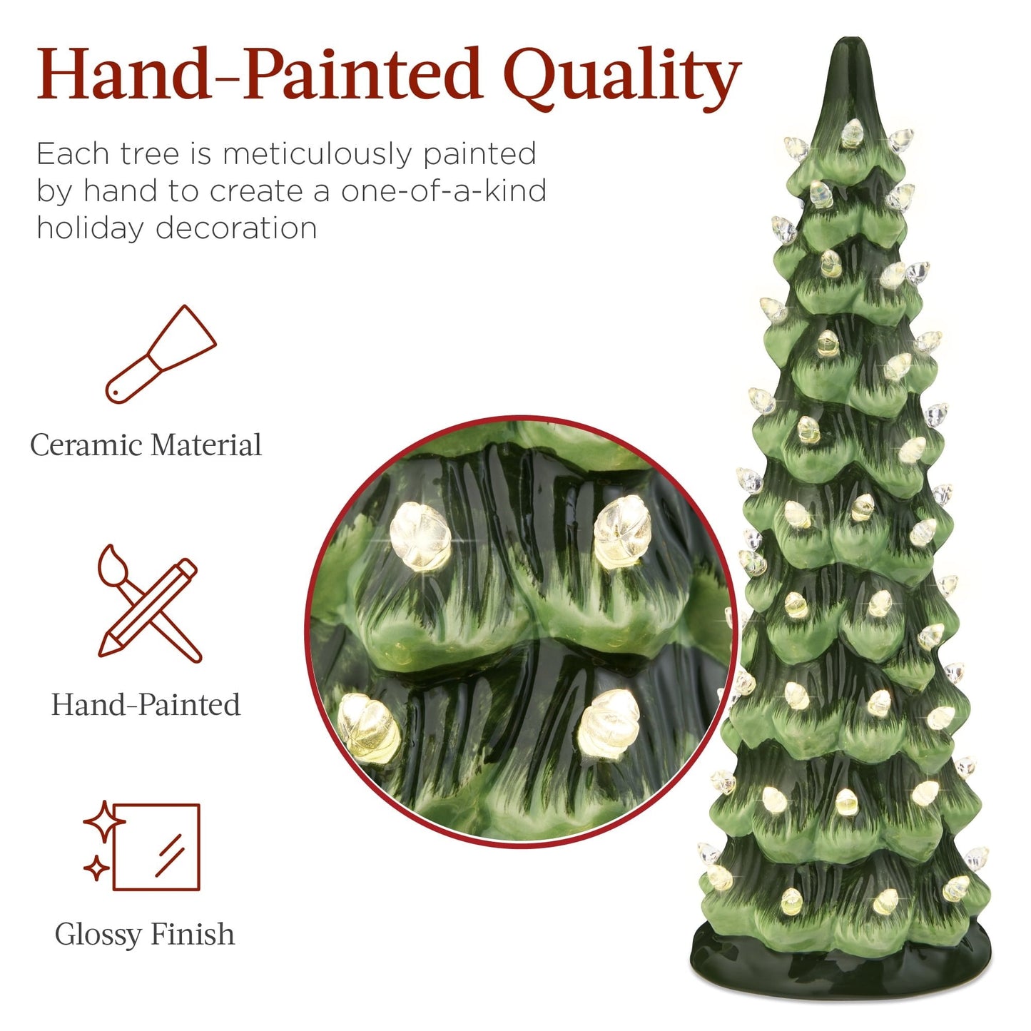 Ceramic Christmas Tree Light With Festive Glow