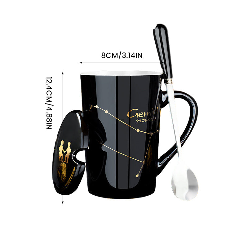 Black Zodiac Ceramic Mug For Cosmic Character