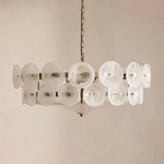 Lampadario a disco in vetro — luce ambientale scultorea