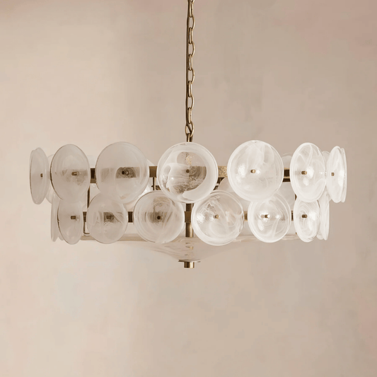 Disc Glass Chandelier — Sculptural Ambient Glow