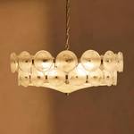 Lampadario a disco in vetro — luce ambientale scultorea
