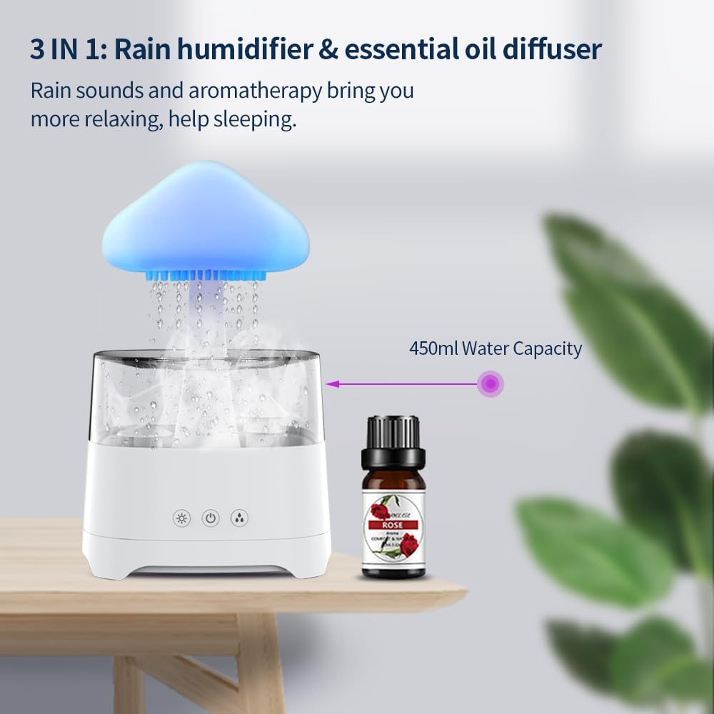 Mushroom Waterfall Lamp for Calming Ambience