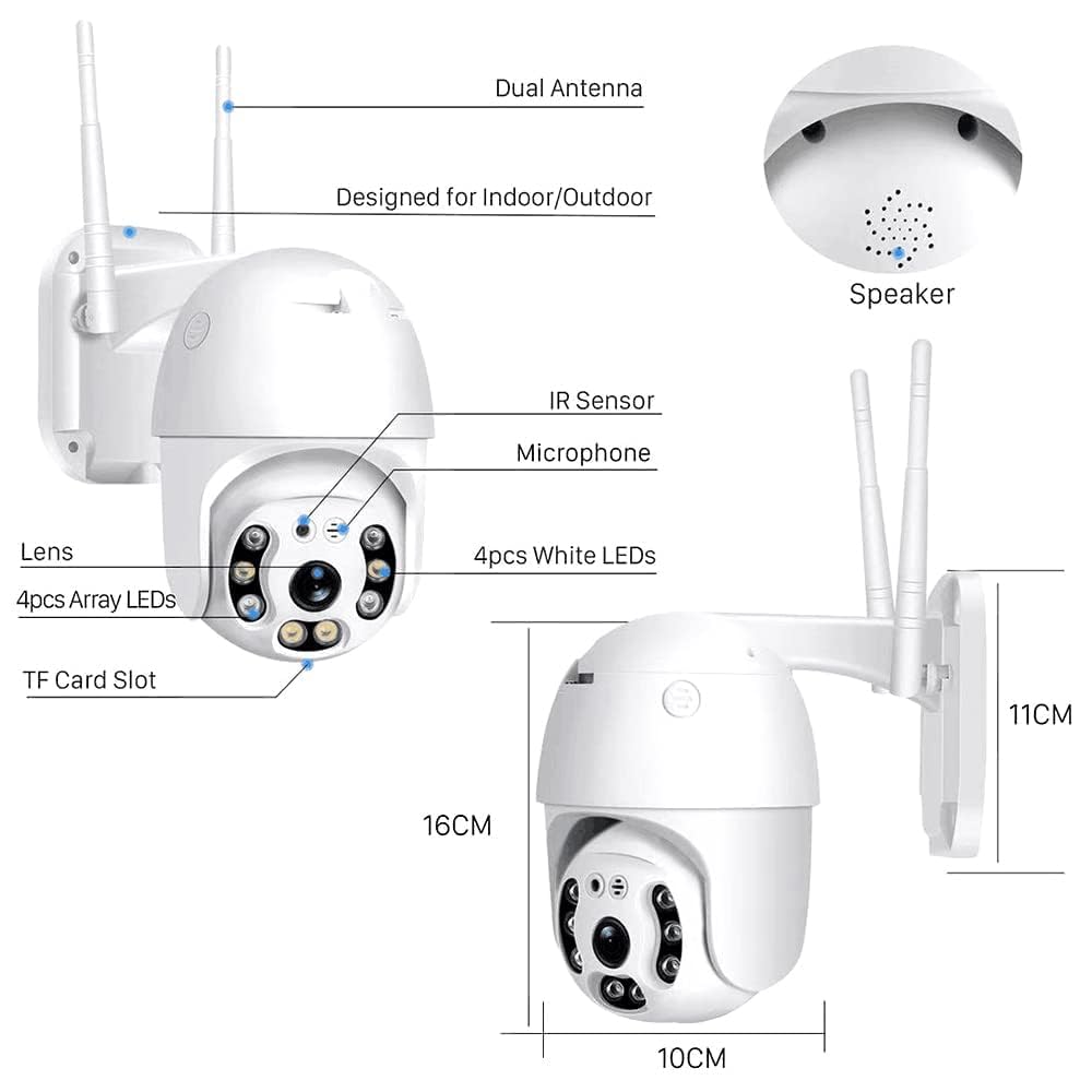 5MP WiFi Outdoor PTZ Dome CCTV-Kamera mit 360° Abdeckung  