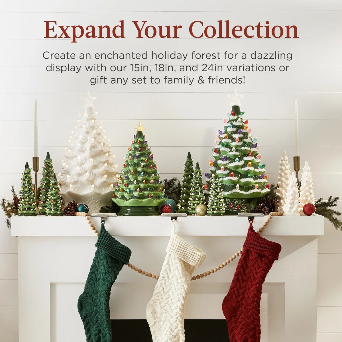 Ceramic Christmas Tree Light With Festive Glow