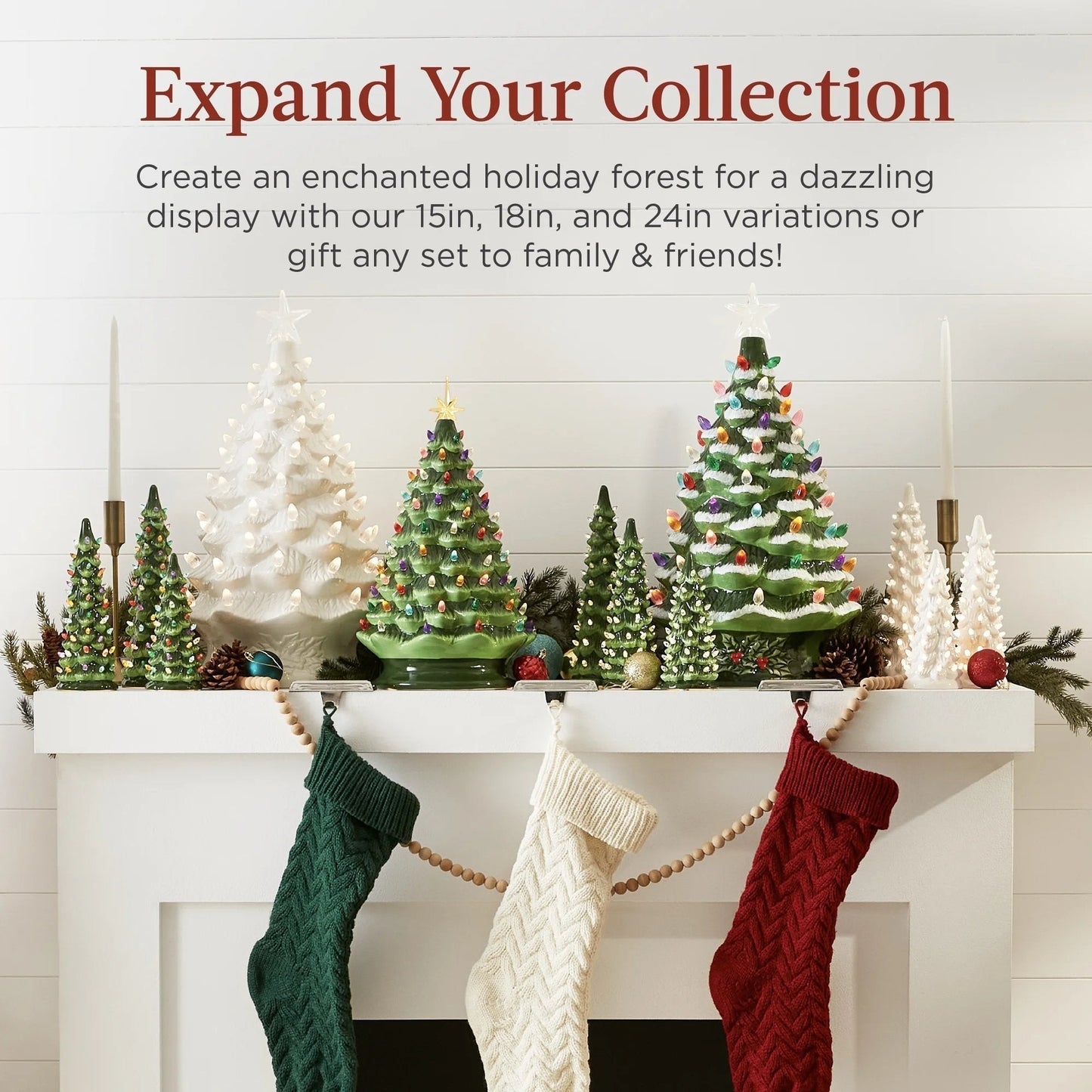Ceramic Christmas Tree Light With Festive Glow
