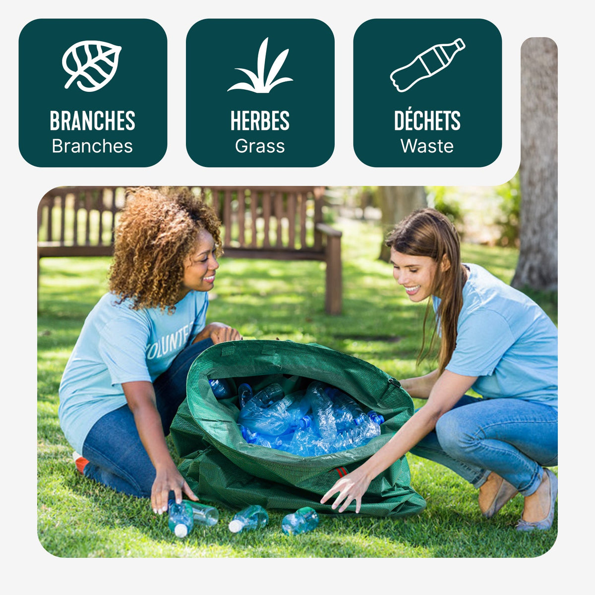 Sacs de jardin XXL 272L – Nettoyage de cour sans effort